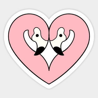 Flamingo Heart Sticker